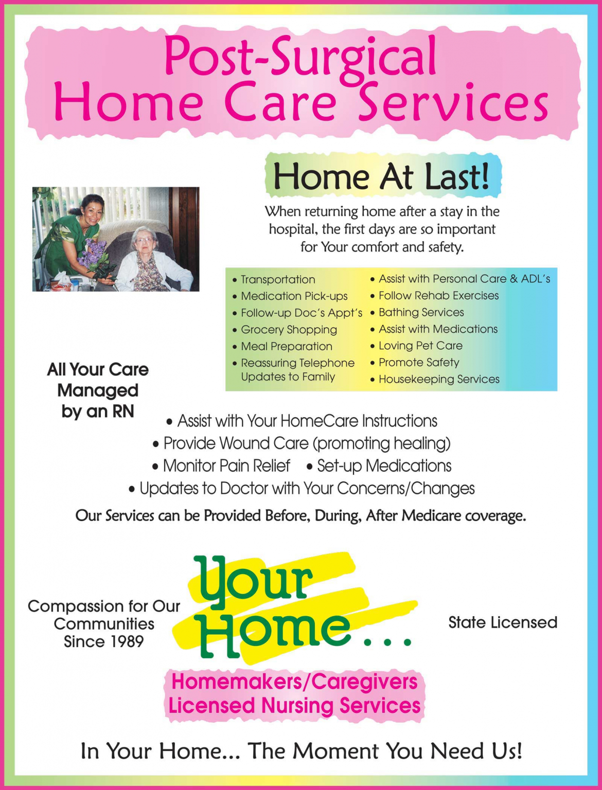 After Surgery Home Care in Napa, CA PostSurgery Care Services